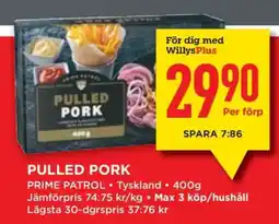 Willys PULLED PORK erbjuda
