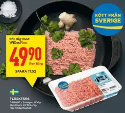Willys Fläskfärs erbjuda