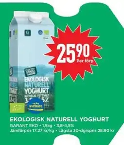 Willys EKOLIGISK NATURELL YOGHURT erbjuda