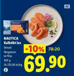 Lidl Nautica Kallrökt lax erbjuda