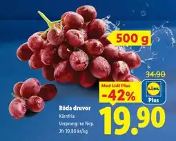 Lidl Röda druvor erbjuda