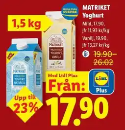 Lidl MATRIKET Yoghurt erbjuda
