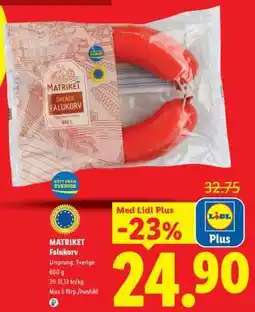 Lidl MATRIKET Falukorv erbjuda