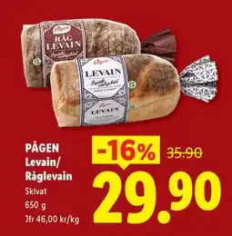 Lidl PÅGEN Levain/Råglevain erbjuda