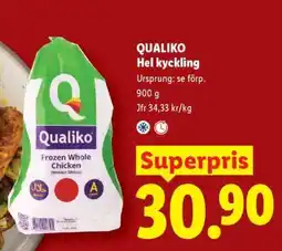 Lidl Qualiko Hel kyckling erbjuda