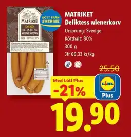 Lidl Matriket Delikatess Wienerkorv erbjuda