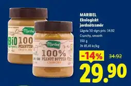 Lidl MARIBEL Ekologiskt jordnötssmör erbjuda