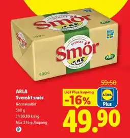 Lidl Arla svenskt smör erbjuda