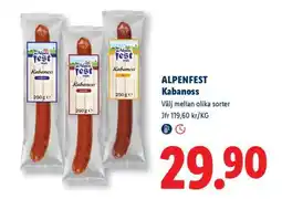 Lidl ALPENFEST Kabanoss erbjuda