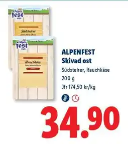Lidl Alpenfest Skivad ost erbjuda