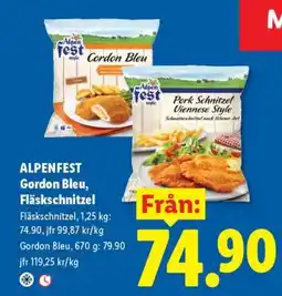 Lidl ALPENFEST Gordon Bleu, Fläskschnitzel erbjuda