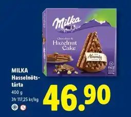 Lidl MILKA Hasselnötstårta erbjuda