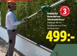 Lidl PARKSIDE Batteridriven teleskophäcksax erbjuda