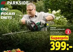 Lidl PARKSIDE Batteridriven häcksax, 20V erbjuda