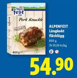Lidl ALPENFEST Långkokt fläsklägg erbjuda