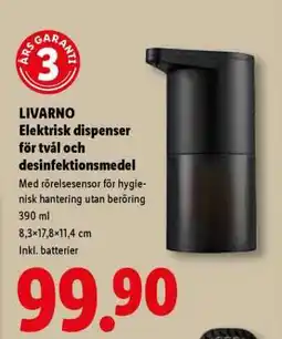 Lidl LIVARNO Elektrisk dispenser för tvål och desinfektionsmedel erbjuda