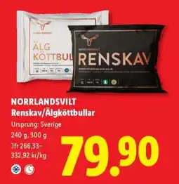 Lidl NORRLANDSVILT Renskav/Älgköttbullar erbjuda