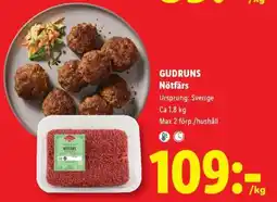 Lidl GUDRUNS Nötfärs erbjuda