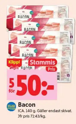 ICA Supermarket BACON erbjuda