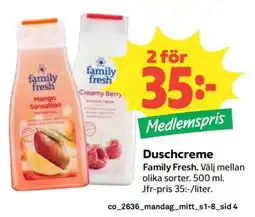 Coop Duschcrème Family Fresh erbjuda
