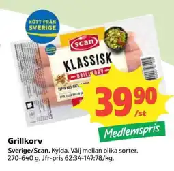 Coop Grillkorv erbjuda