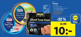 Lidl Nixe Tonfisk 160-195g erbjuda