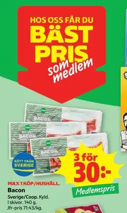 Stora Coop Bacon, Medlemspris erbjuda
