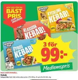 Coop Kebab, Medlemspris erbjuda