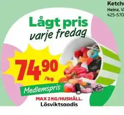 Stora Coop Lösviktsgodis, Medlemspris erbjuda