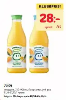 Hemköp Innocent juice erbjuda