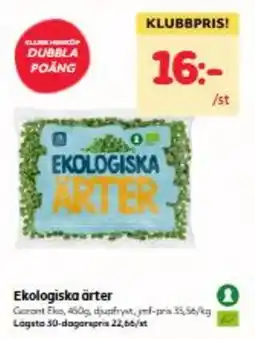 Hemköp Garant ekologiska ärter erbjuda