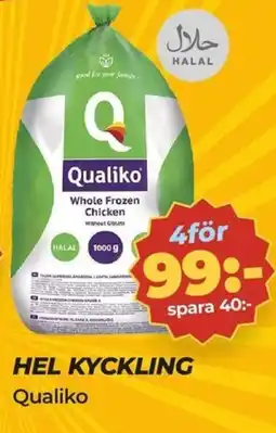 Matrix Butikerna Qualiko hel kyckling erbjuda