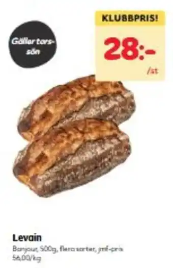Hemköp Levain erbjuda