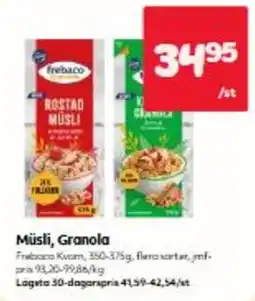 Hemköp Frebaco Müsli, Granola erbjuda