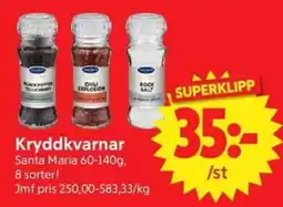 Nya Pulsen Santa Maria kryddkvarnar erbjuda