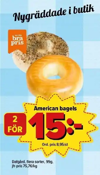 Östenssons Dafgård American bagels 99g erbjuda
