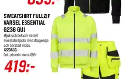 Tools Varsel Essentail sweatshirt fullzip G236 gul erbjuda