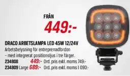 Tools Draco arbetslampa led 45w 12/24v erbjuda