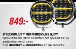 Tools Lynx extraljus 7" med positionsljus 12/24v erbjuda