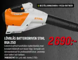 Tools Stihl lövblås batteridriven bga 250 erbjuda