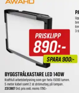 Tools Award byggstrålkastare led 140w erbjuda