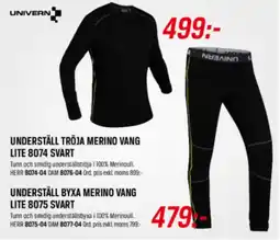 Tools Univern underställ tröja merino vang lite 8074 svart underställ byxa merino vang lite 8075 svart erbjuda
