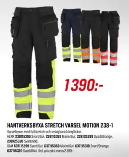 Tools Hantverksbyxa stretch varsel motion 238-1 erbjuda