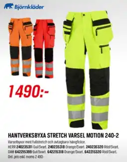 Tools Björnkläder hantverksbyxa stretch varsel motion 240-2 erbjuda