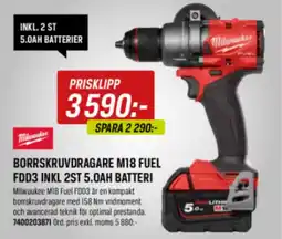 Tools Milwaukee borrskruvdragare m18 fuel fdd3 erbjuda