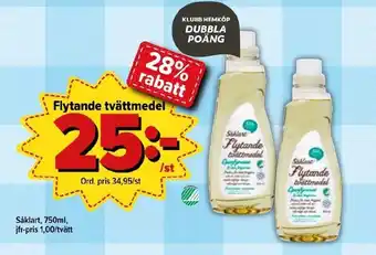 Östenssons Såklart Flytande tvättmedel 750ml erbjuda