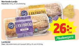 Coop Konsum Fazer lantbröd med havssalt erbjuda
