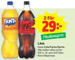 Coop Konsum Coca-Cola/Fanta/Sprite erbjuda