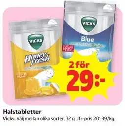 Coop Konsum Vicks halstabletter erbjuda