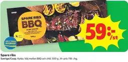 Coop Konsum Coop spare ribs bbq erbjuda
